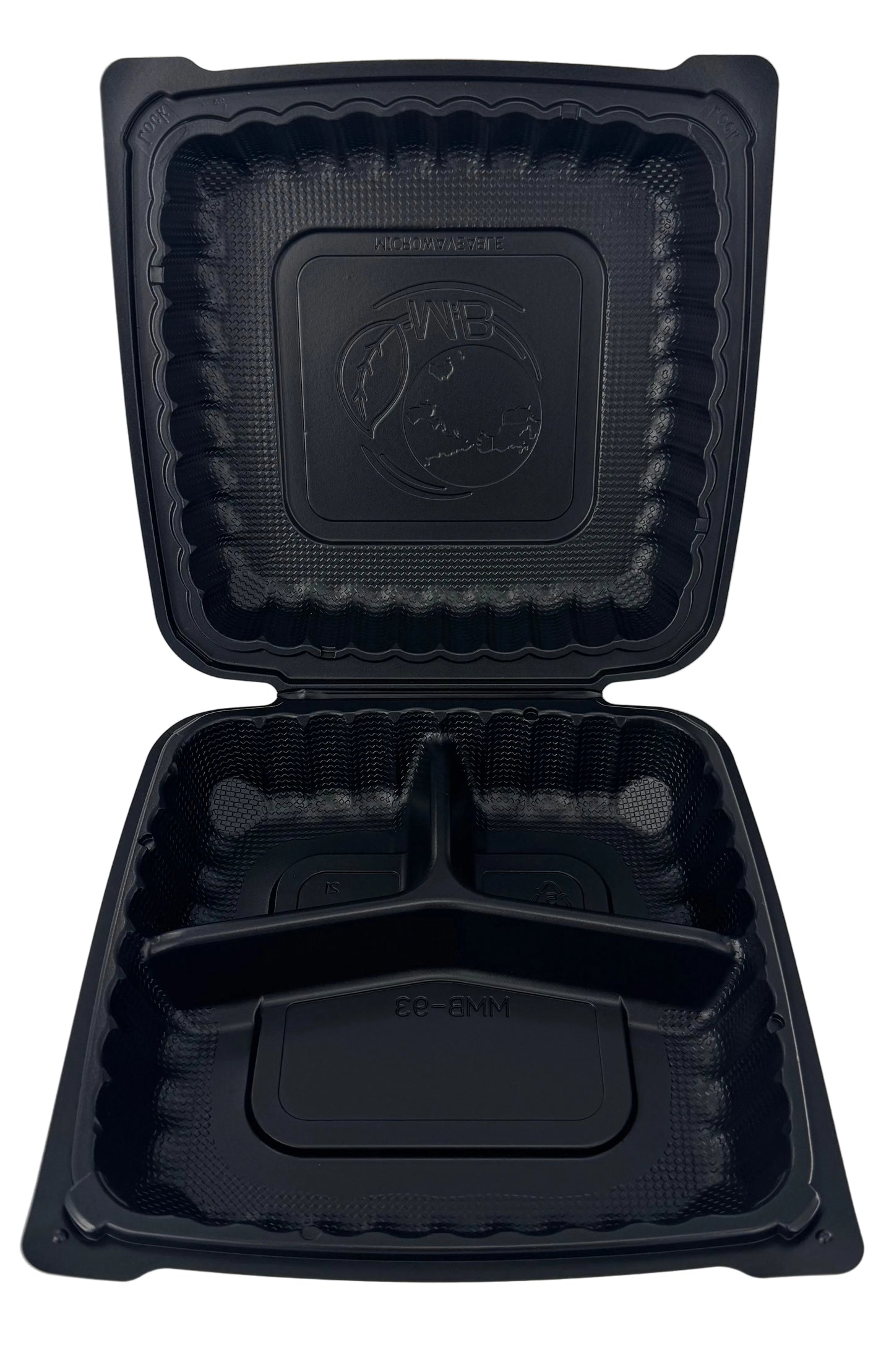 MFPP Black Hinged Clamshell - Compartments (Set of 110)