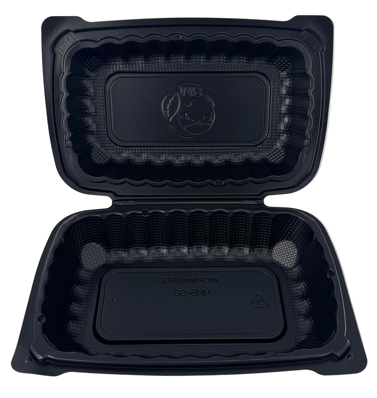 MFPP Black Hinged Clamshell Container (Set of 110-150)