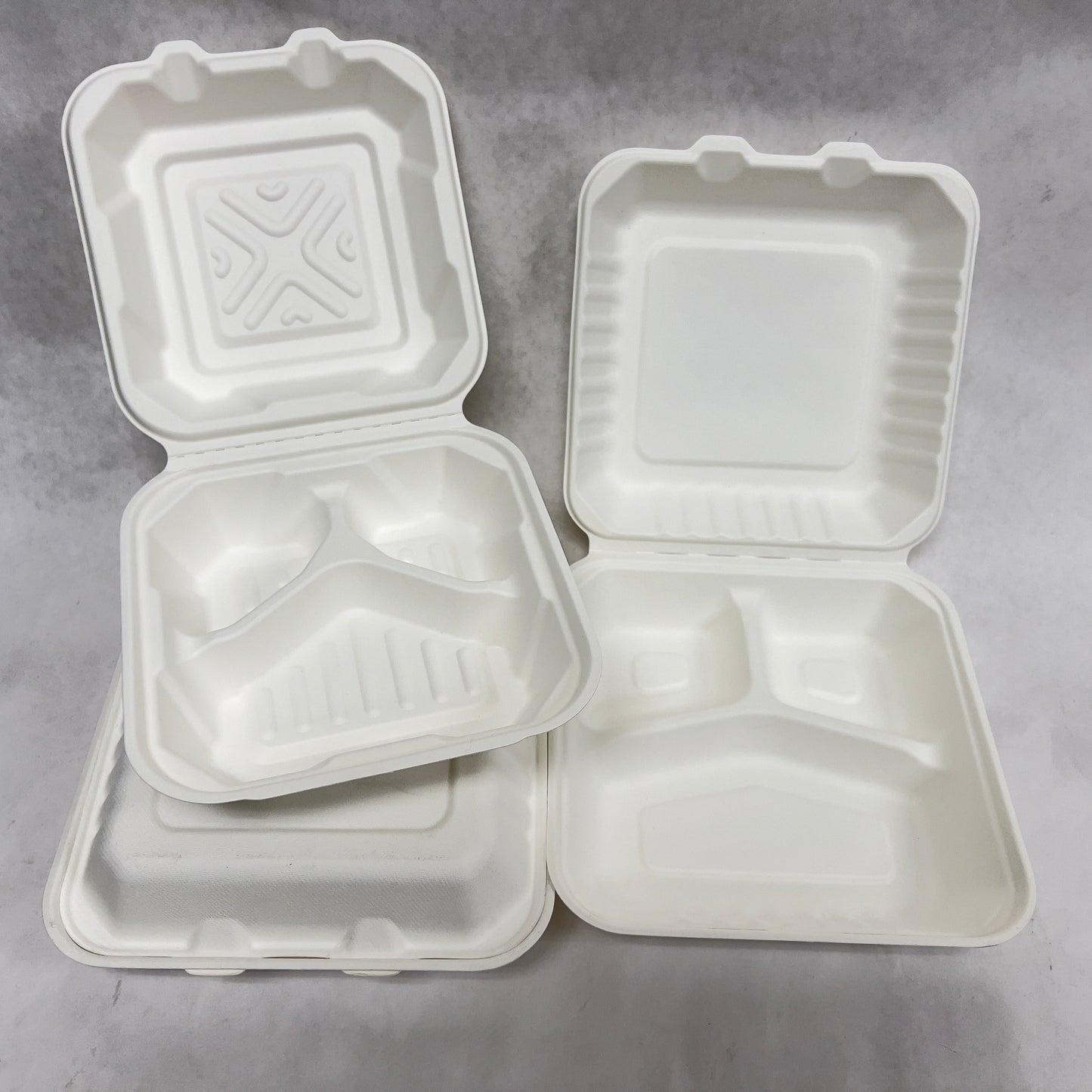 Bagasse Hinged Clamshell Container (Set of 120)