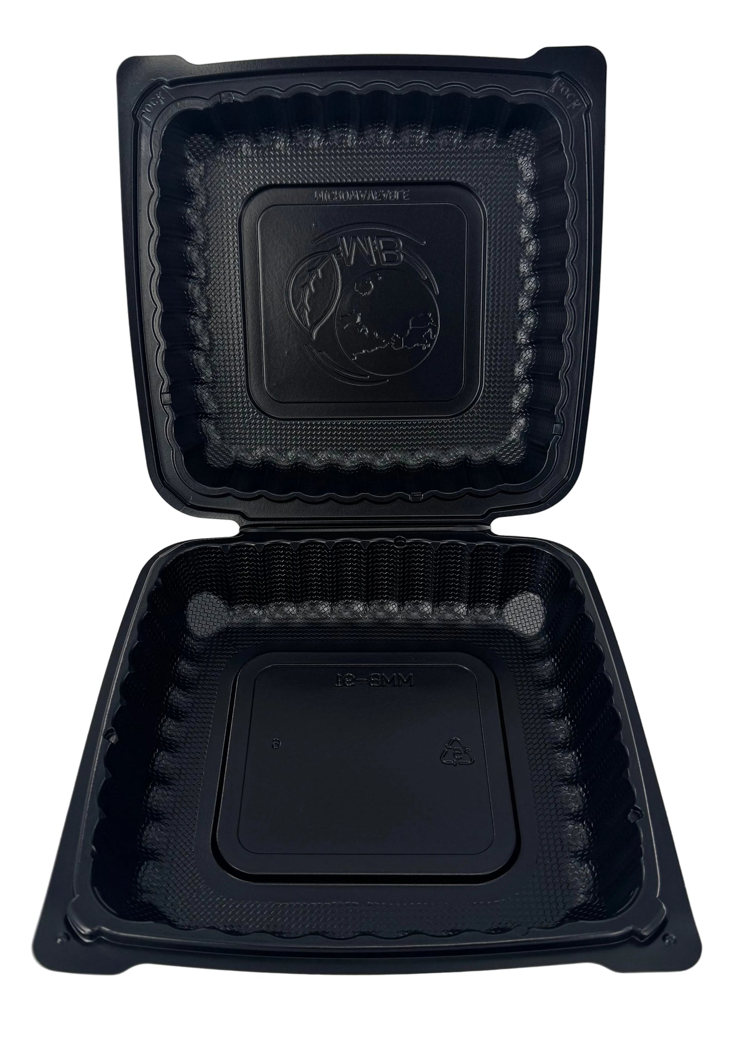 MFPP Black Hinged Clamshell Container (Set of 110-150)