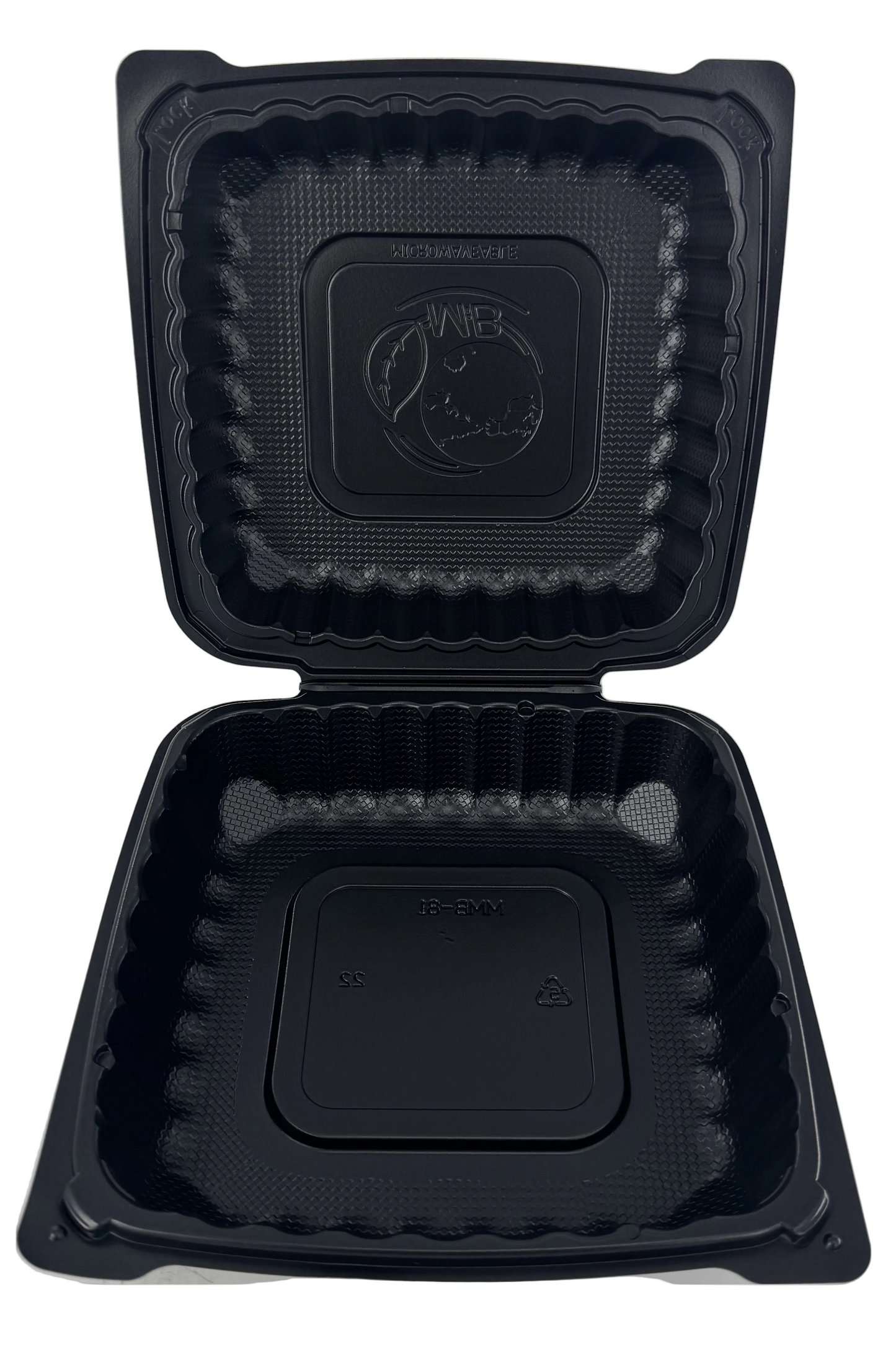 MFPP Black Hinged Clamshell Container (Set of 110-150)