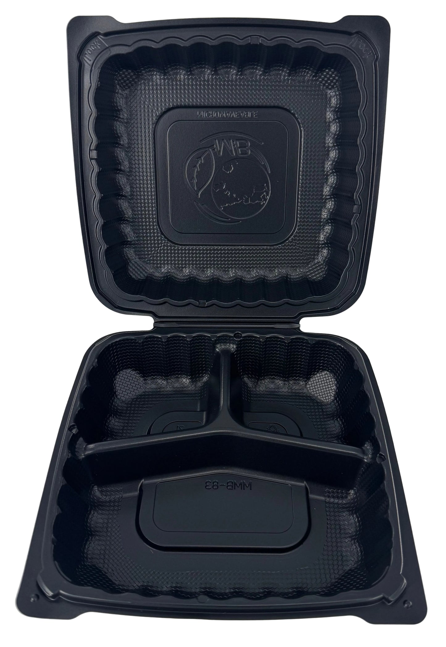 MFPP Black Hinged Clamshell - Compartments (Set of 110)