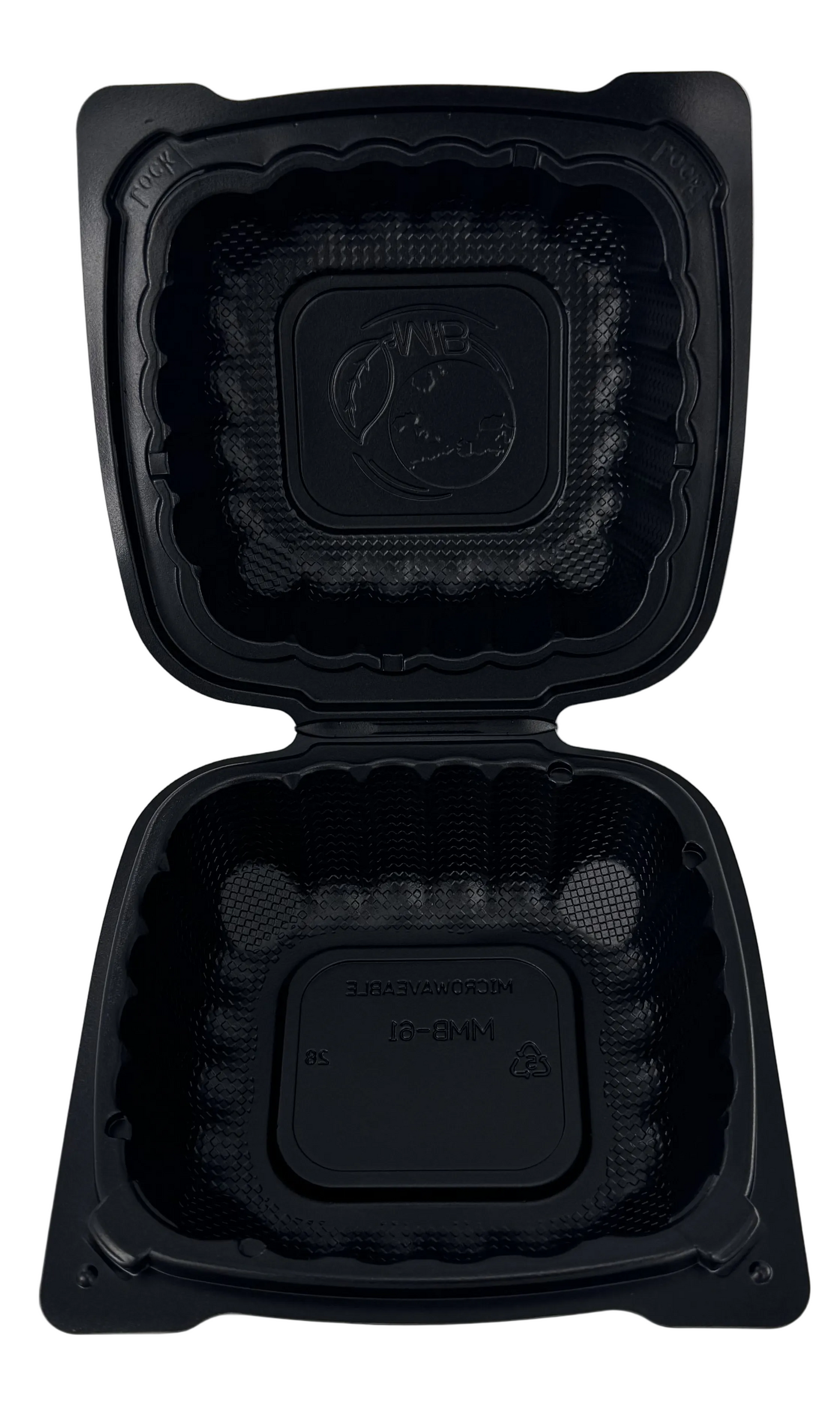 MFPP Black Hinged Clamshell Container (Set of 110-150)