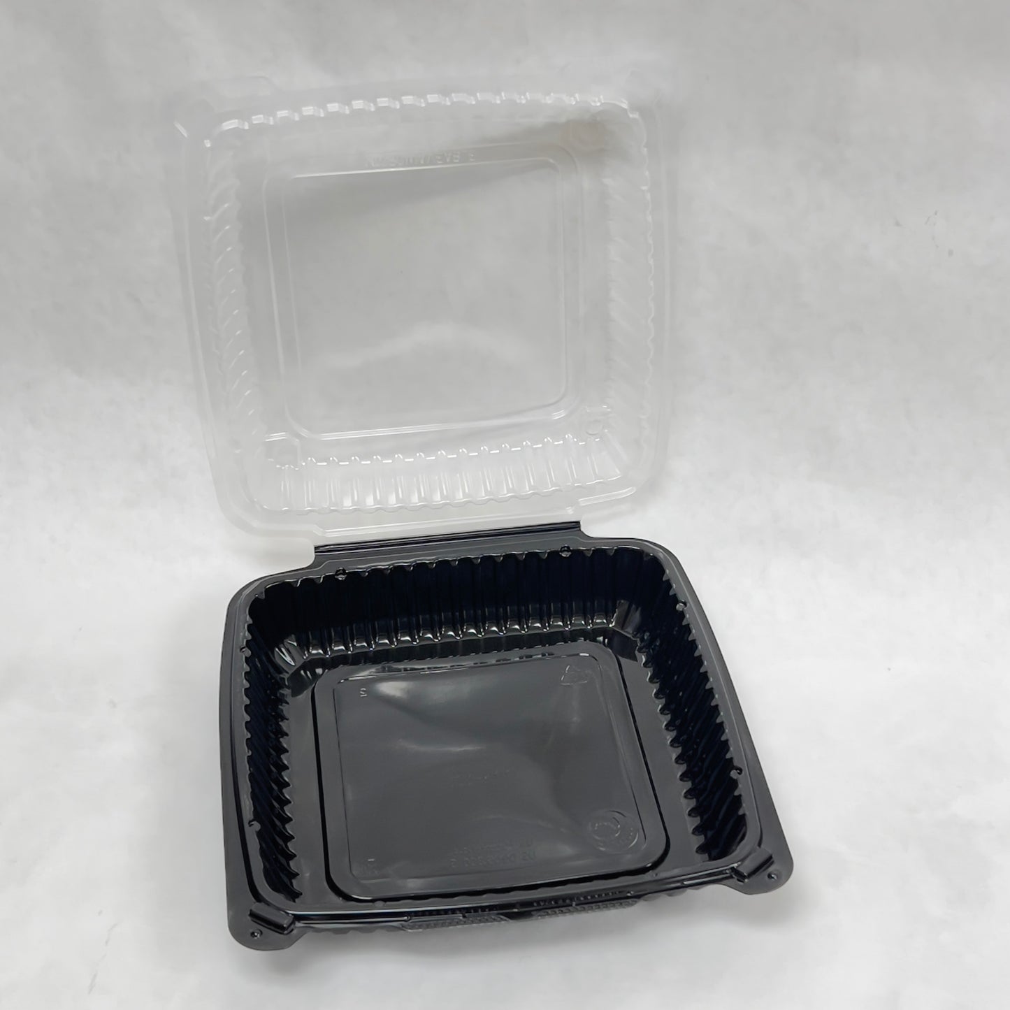 Hinged Clamshell Container - Black Base Clear Lid (Set of 100 - 240)