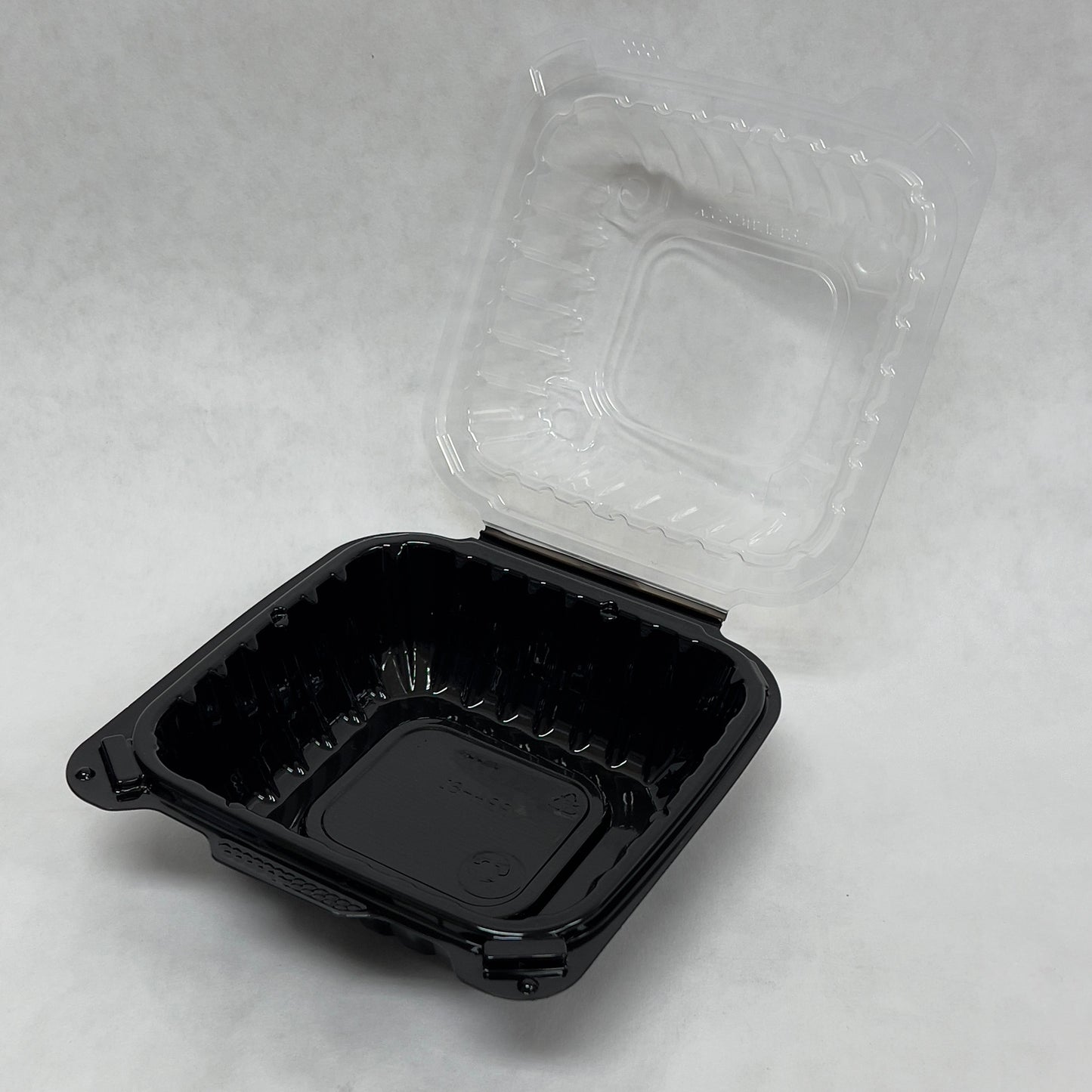 Hinged Clamshell Container - Black Base Clear Lid (Set of 100 - 240)