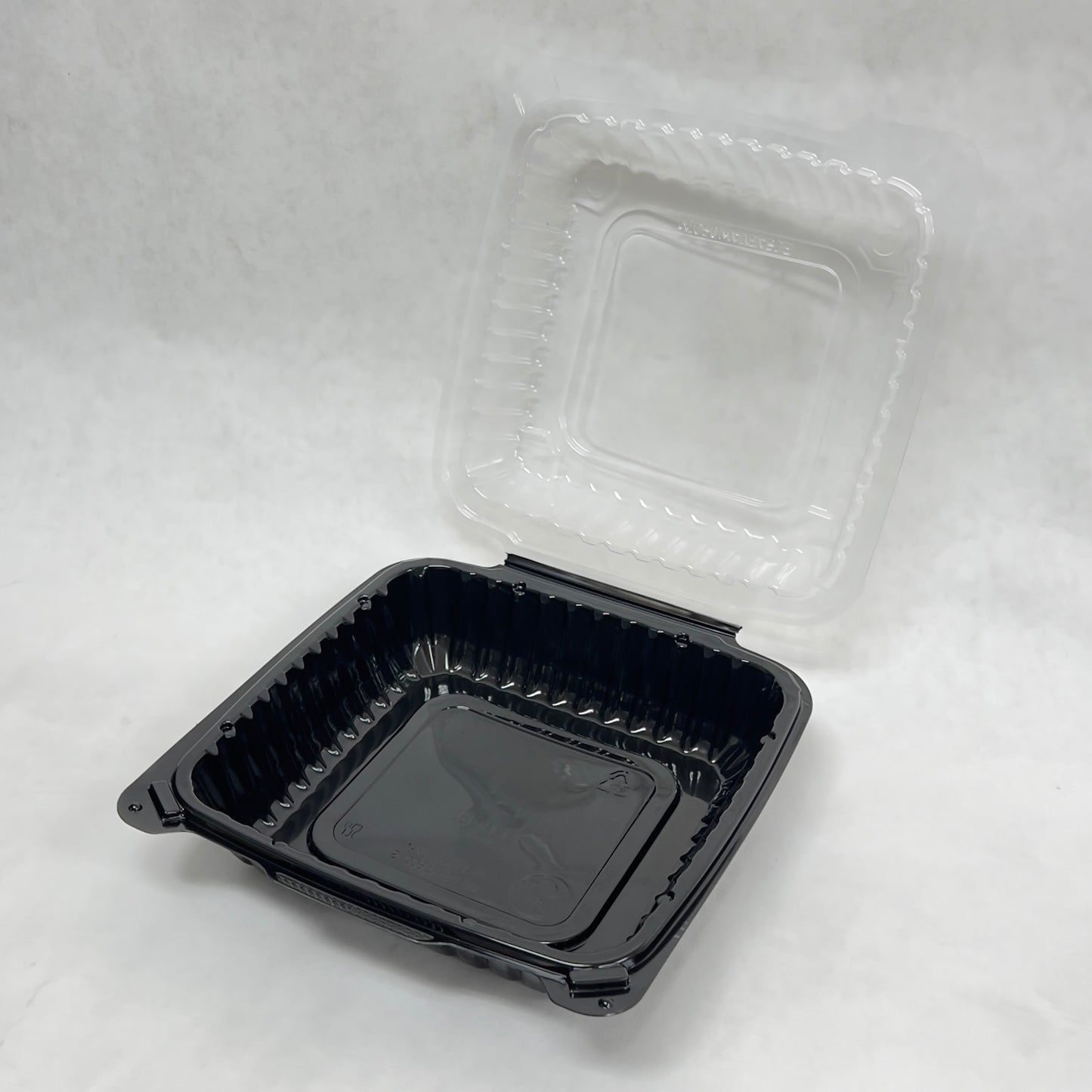 Hinged Clamshell Container - Black Base Clear Lid (Set of 100 - 240)