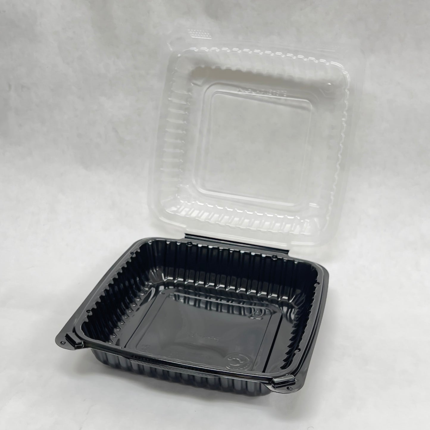 Hinged Clamshell Container - Black Base Clear Lid (Set of 100 - 240)